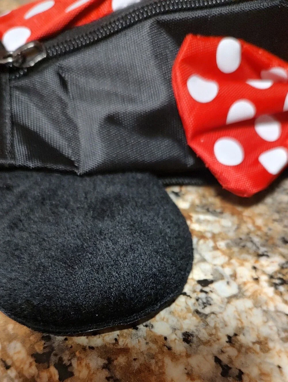 Kids Red Polka Dot Bow Waist Bag with Ear Accents